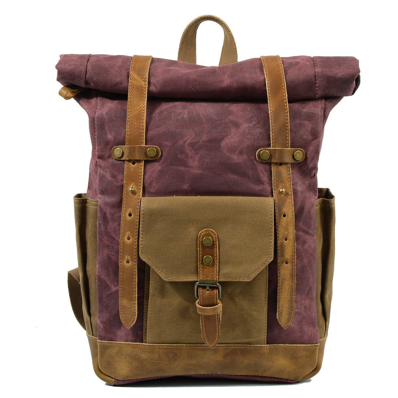 Retro Contrast Color Waterproof Rucksack