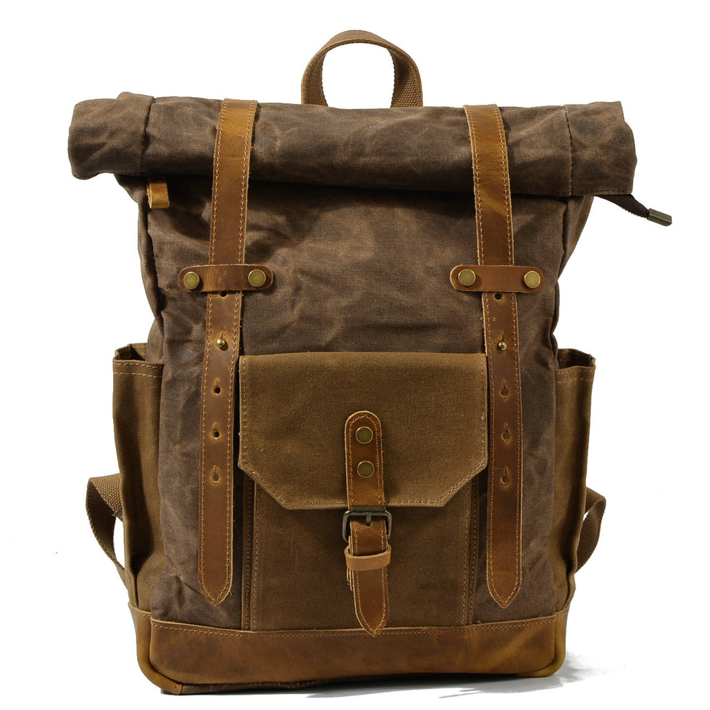 Retro Contrast Color Waterproof Rucksack