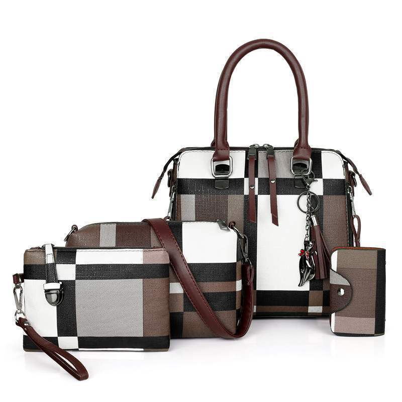 Retro Luxury Handbags Plaid Women Bag Designer