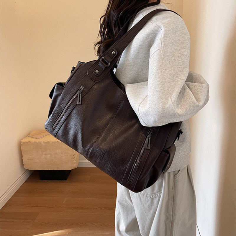 Retro Large Capacity Women Shoulder Bags For Autumn And Winter