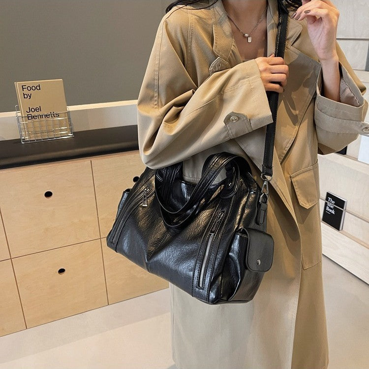 Retro Large Capacity Women Shoulder Bags For Autumn And Winter