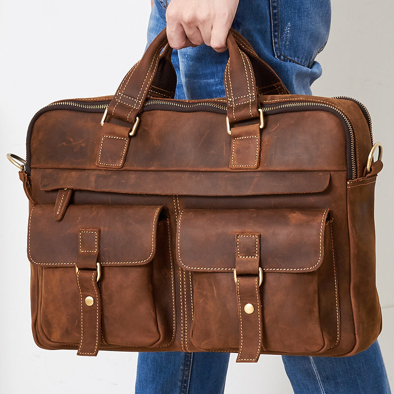 Retro Cowhide Business Bag
