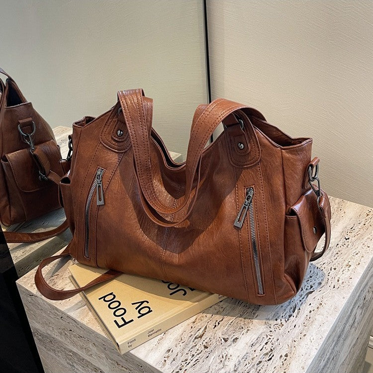 Retro Large Capacity Women Shoulder Bags For Autumn And Winter