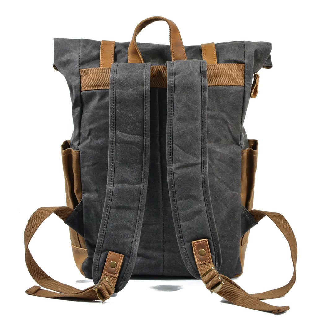 Retro Contrast Color Waterproof Rucksack