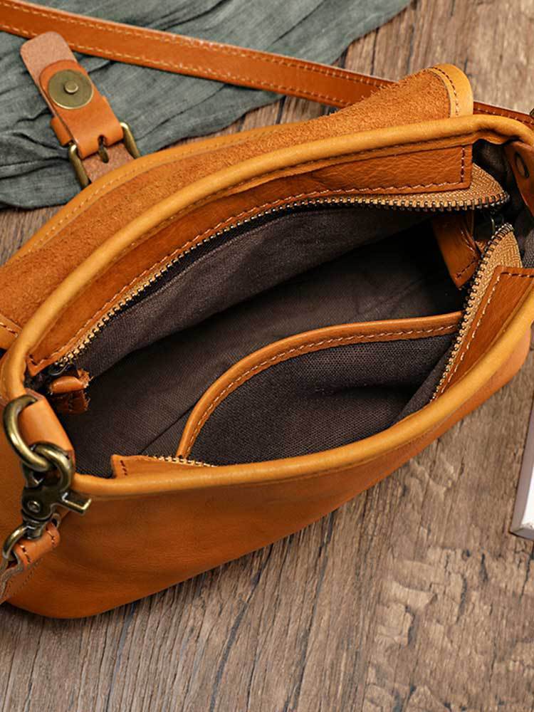 Retro Handmade Vegetable Tanned Leather Bag