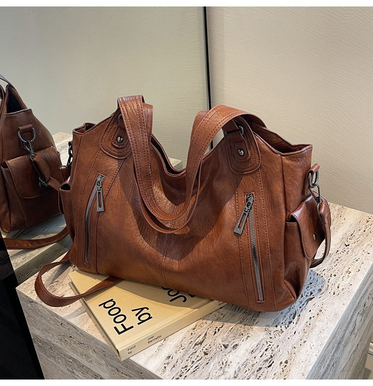 Retro Large Capacity Women Shoulder Bags For Autumn And Winter