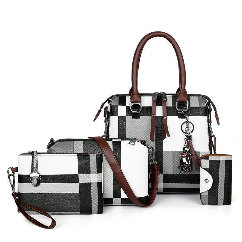 Retro Luxury Handbags Plaid Women Bag Designer