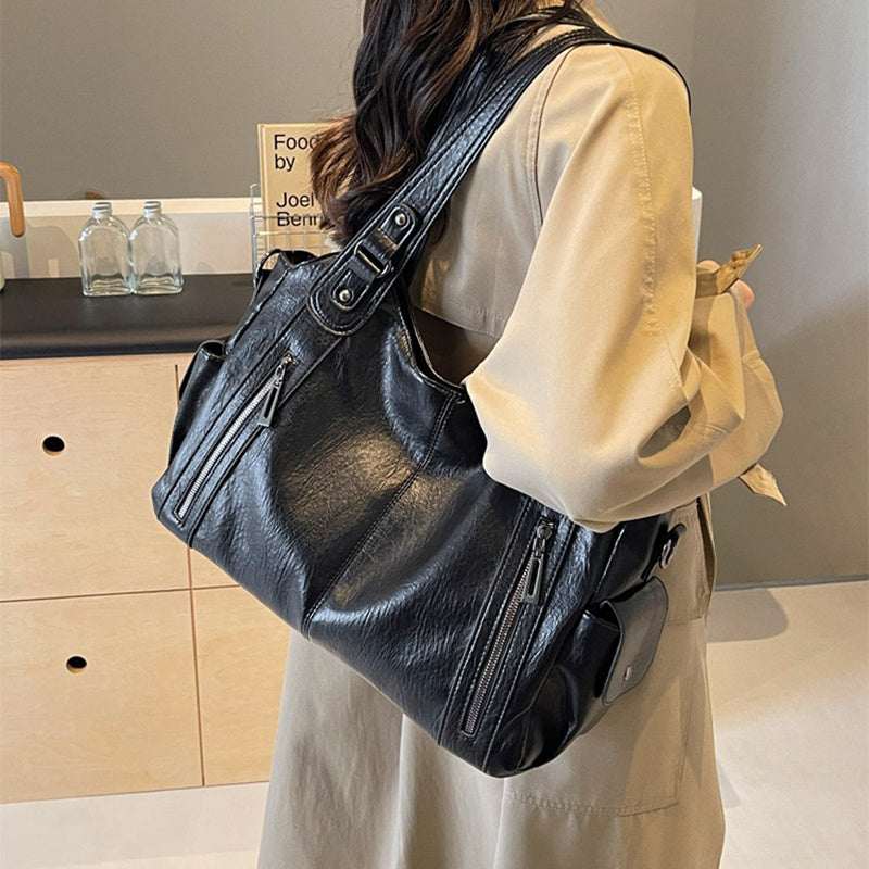 Retro Large Capacity Women Shoulder Bags For Autumn And Winter