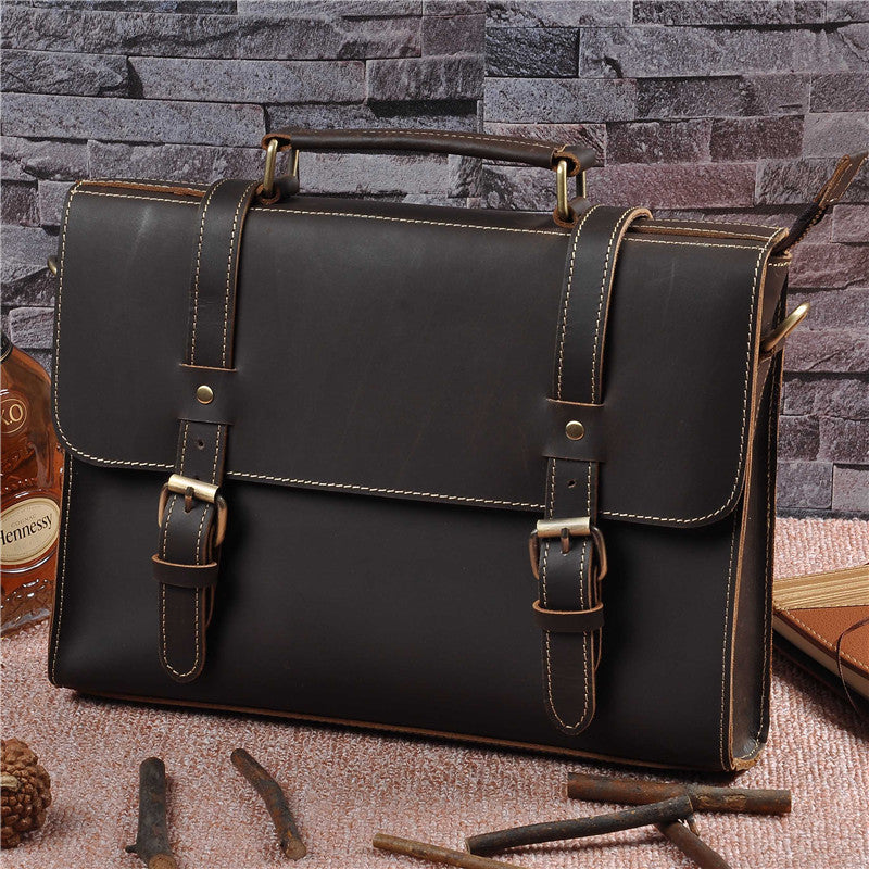 Retro Leather Messenger Handbag for Men