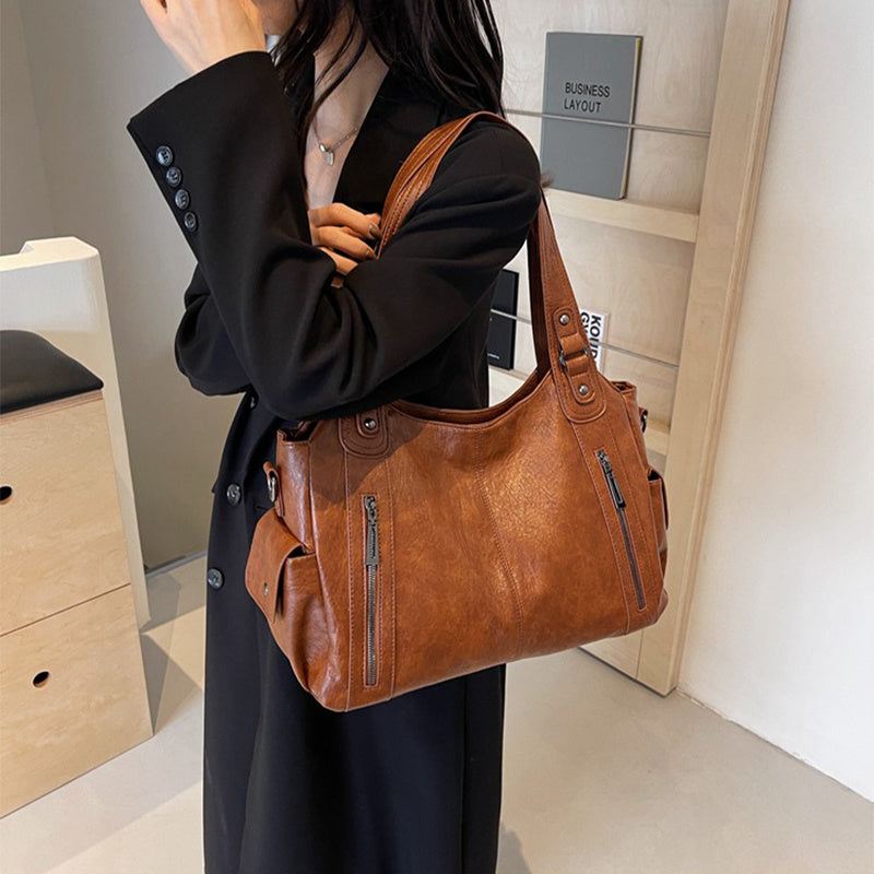 Retro Large Capacity Women Shoulder Bags For Autumn And Winter