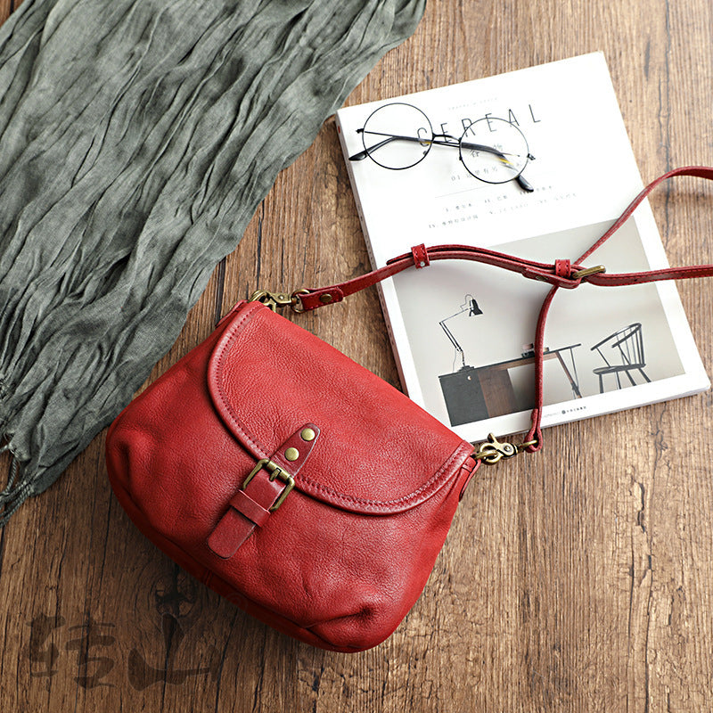 Retro Handmade Vegetable Tanned Leather Bag