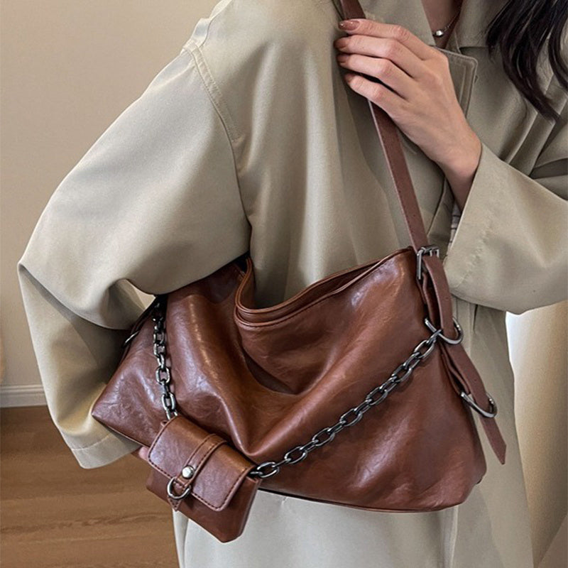 Retro Women's Bags With Small Wallet and Chain