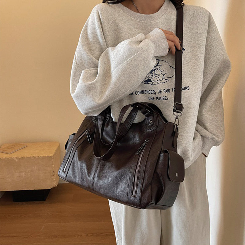 Retro Large Capacity Women Shoulder Bags For Autumn And Winter
