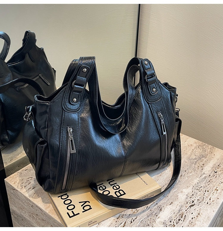 Retro Large Capacity Women Shoulder Bags For Autumn And Winter