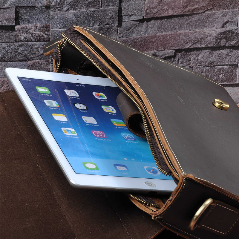 Retro Leather Messenger Handbag for Men